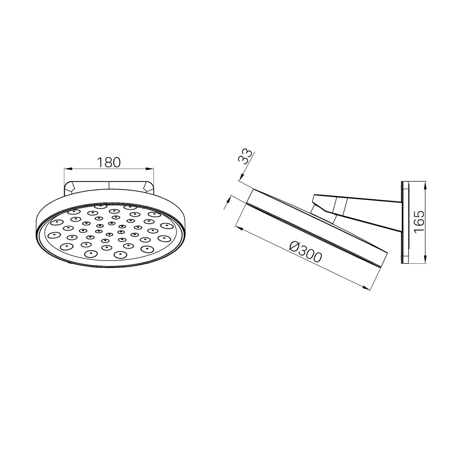 SERENITY WALL SHOWER HEAD BRUSHED NICKEL