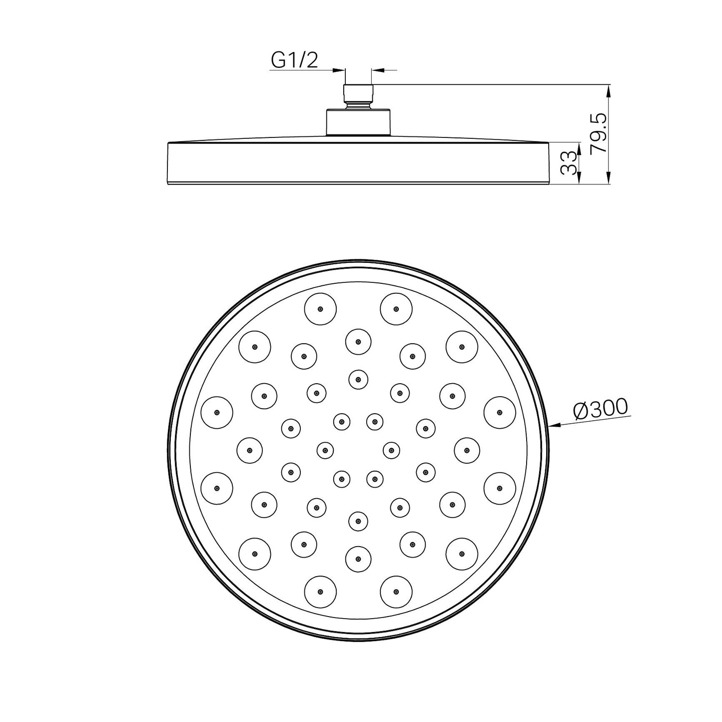 SERENITY SHOWER HEAD BRUSHED NICKEL