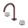 SERENITY BASIN SET ARC SPOUT WITH CARRARA HANDLE BRUSHED BRONZE