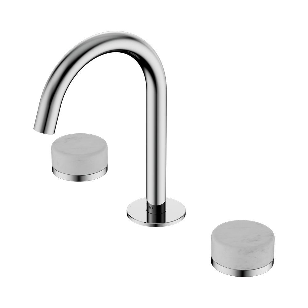 SERENITY BASIN SET ARC SPOUT WITH CARRARA HANDLE CHROME