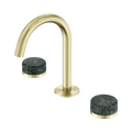SERENITY BASIN SET ARC SPOUT WITH VERDE ALPI HANDLE BRUSHED GOLD