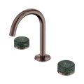SERENITY BASIN SET ARC SPOUT WITH VERDE ALPI HANDLE BRUSHED BRONZE