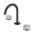 SERENITY BASIN SET ARC SPOUT WITH ARABESCATO CORCHIA HANDLE GUN METAL