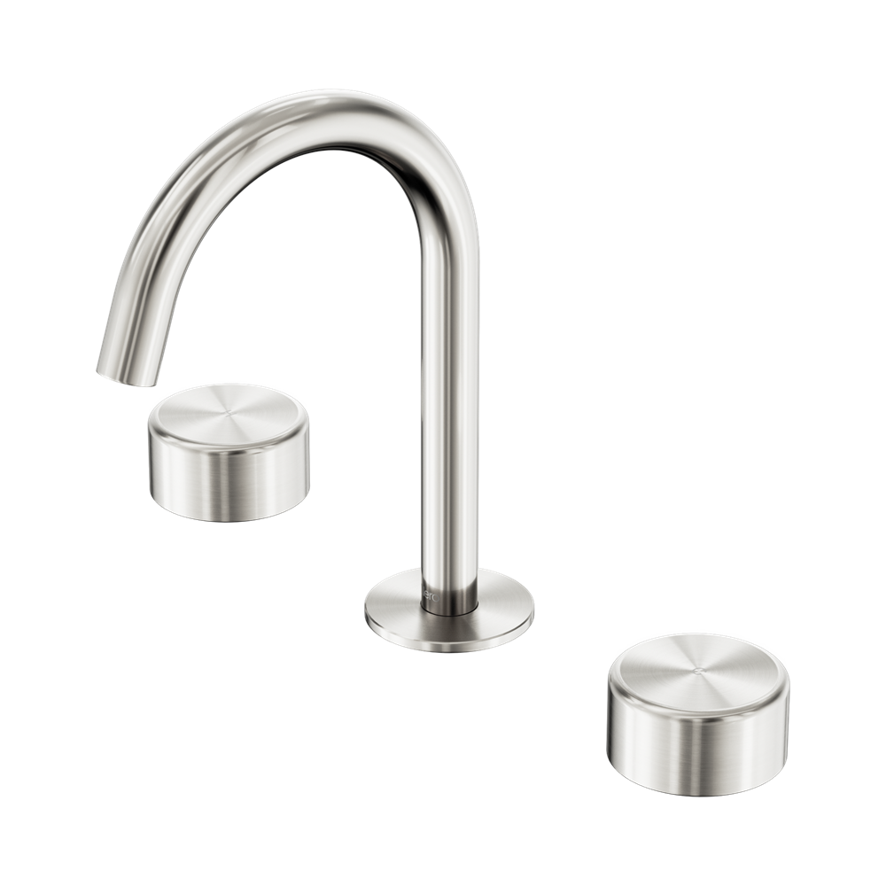 SERENITY BASIN SET ARC SPOUT WITH METAL HANDLE BRUSHED NICKEL