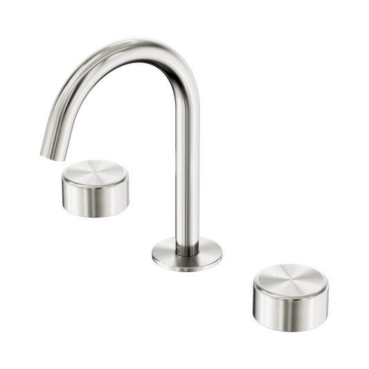 SERENITY BASIN SET ARC SPOUT WITH METAL HANDLE BRUSHED NICKEL