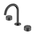 SERENITY BASIN SET ARC SPOUT WITH METAL HANDLE GUN METAL