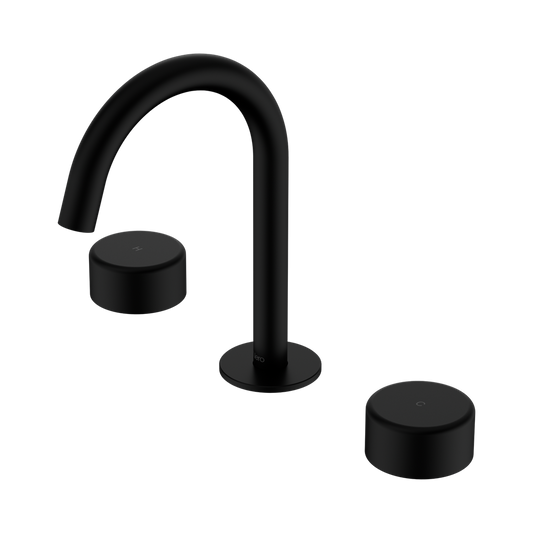 SERENITY BASIN SET ARC SPOUT WITH METAL HANDLE MATTE BLACK