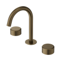 Serenity Basin Set Arc Spout With Metal Handle Tumbled Antique Brass