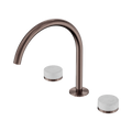 SERENITY BATH/KITCHEN SET ARC SPOUT WITH CARRARA HANDLE BRUSHED BRONZE