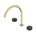 SERENITY BATH/KITCHEN SET ARC SPOUT WITH VERDE ALPI HANDLE BRUSHED GOLD