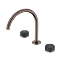 SERENITY BATH/KITCHEN SET ARC SPOUT WITH VERDE ALPI HANDLE BRUSHED BRONZE