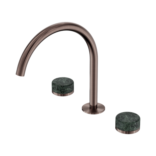 SERENITY BATH/KITCHEN SET ARC SPOUT WITH VERDE ALPI HANDLE BRUSHED BRONZE
