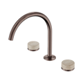 SERENITY BATH/KITCHEN SET ARC SPOUT WITH ROME TRAVERTINE HANDLE BRUSHED BRONZE