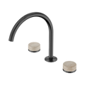 SERENITY BATH/KITCHEN SET ARC SPOUT WITH ROME TRAVERTINE HANDLE GUN METAL