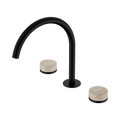SERENITY BATH/KITCHEN SET ARC SPOUT WITH ROME TRAVERTINE HANDLE MATTE BLACK