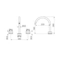 SERENITY BATH/KITCHEN SET ARC SPOUT WITH ARABESCATO CORCHIA HANDLE BRUSHED BRONZE