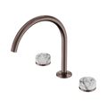 SERENITY BATH/KITCHEN SET ARC SPOUT WITH ARABESCATO CORCHIA HANDLE BRUSHED BRONZE