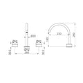 SERENITY BATH/KITCHEN SET ARC SPOUT WITH METAL HANDLE BRUSHED GOLD