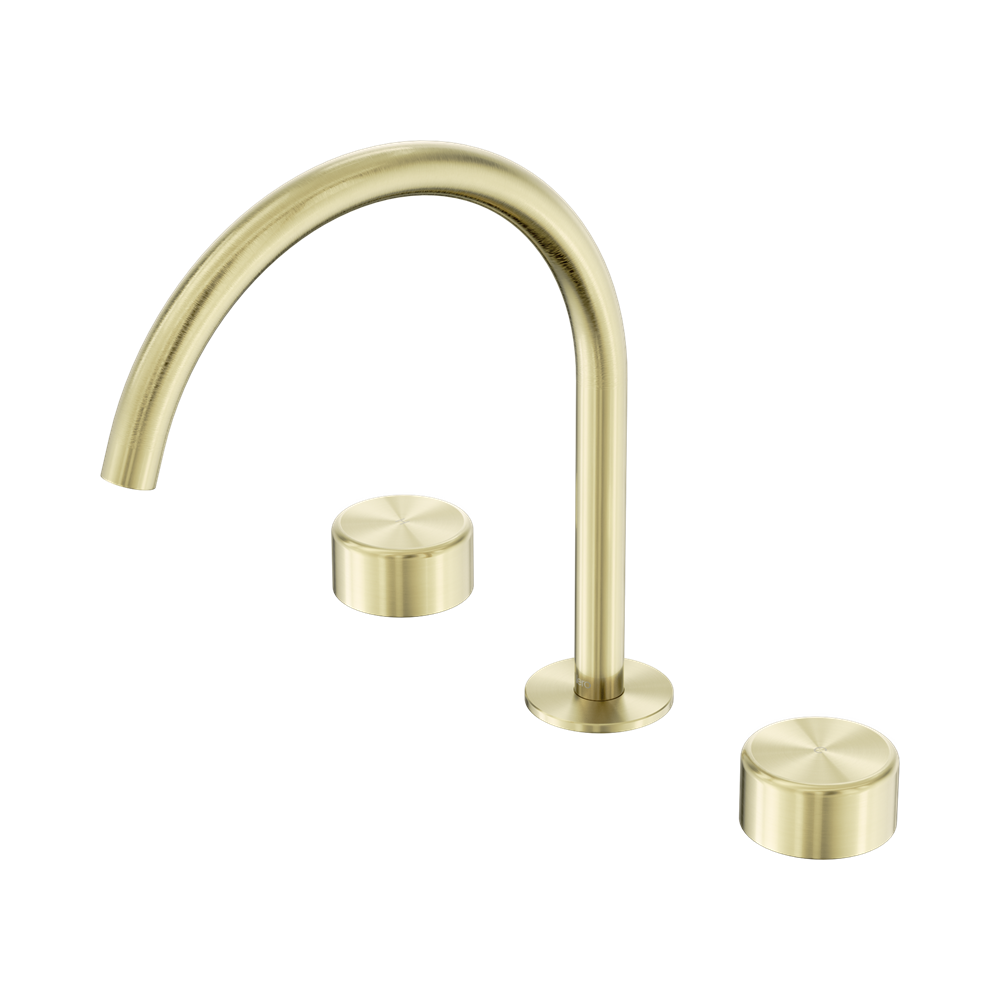 SERENITY BATH/KITCHEN SET ARC SPOUT WITH METAL HANDLE BRUSHED GOLD