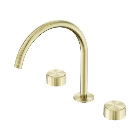 SERENITY BATH/KITCHEN SET ARC SPOUT WITH METAL HANDLE BRUSHED GOLD