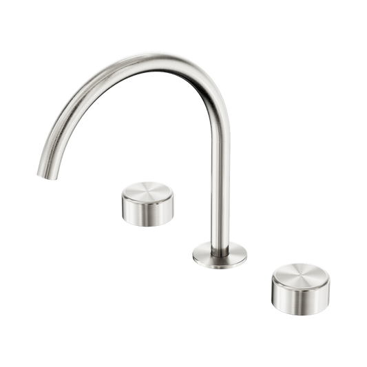 SERENITY BATH/KITCHEN SET ARC SPOUT WITH METAL HANDLE BRUSHED NICKEL