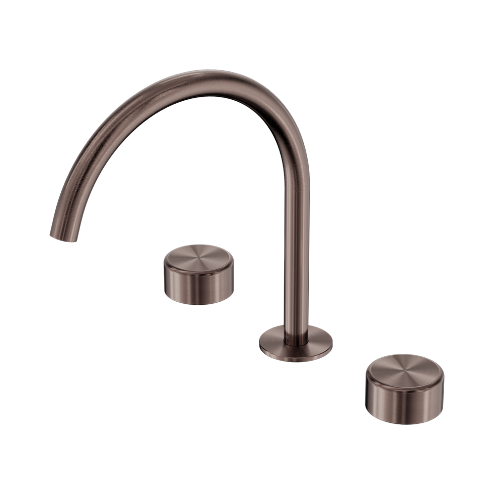 SERENITY BATH/KITCHEN SET ARC SPOUT WITH METAL HANDLE BRUSHED BRONZE