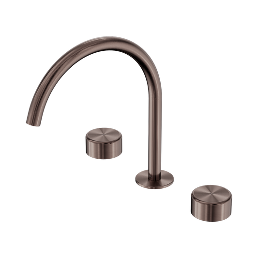 SERENITY BATH/KITCHEN SET ARC SPOUT WITH METAL HANDLE BRUSHED BRONZE