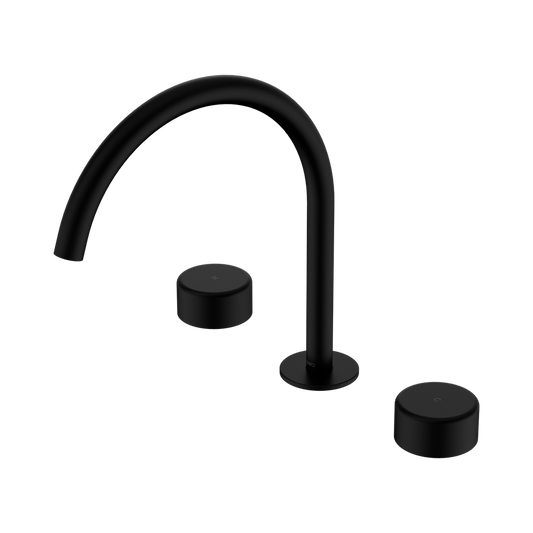 SERENITY BATH/KITCHEN SET ARC SPOUT WITH METAL HANDLE MATTE BLACK