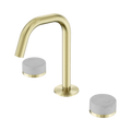 SERENITY BASIN SET EDGE SPOUT WITH CARRARA HANDLE BRUSHED GOLD