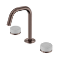SERENITY BASIN SET EDGE SPOUT WITH CARRARA HANDLE BRUSHED BRONZE
