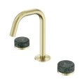 SERENITY BASIN SET EDGE SPOUT WITH VERDE ALPI HANDLE BRUSHED GOLD