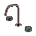 SERENITY BASIN SET EDGE SPOUT WITH VERDE ALPI HANDLE BRUSHED BRONZE