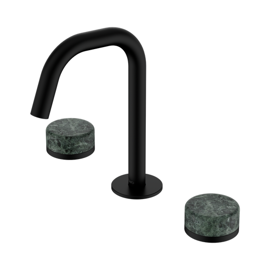 SERENITY BASIN SET EDGE SPOUT WITH VERDE ALPI HANDLE MATTE BLACK