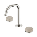 SERENITY BASIN SET EDGE SPOUT WITH ROME TRAVERTINE HANDLE BRUSHED NICKEL