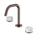SERENITY BASIN SET EDGE SPOUT WITH ARABESCATO CORCHIA HANDLE BRUSHED BRONZE