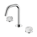 SERENITY BASIN SET EDGE SPOUT WITH ARABESCATO CORCHIA HANDLE CHROME