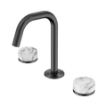 SERENITY BASIN SET EDGE SPOUT WITH ARABESCATO CORCHIA HANDLE GUN METAL