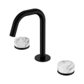 SERENITY BASIN SET EDGE SPOUT WITH ARABESCATO CORCHIA HANDLE MATTE BLACK