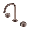 SERENITY BASIN SET EDGE SPOUT WITH METAL HANDLE BRUSHED BRONZE