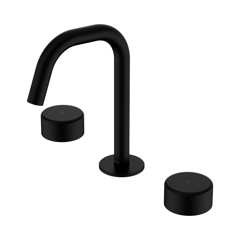 SERENITY BASIN SET EDGE SPOUT WITH METAL HANDLE MATTE BLACK