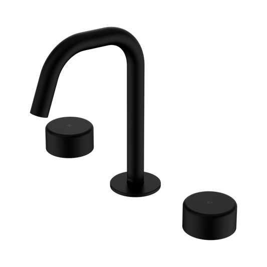 SERENITY BASIN SET EDGE SPOUT WITH METAL HANDLE MATTE BLACK