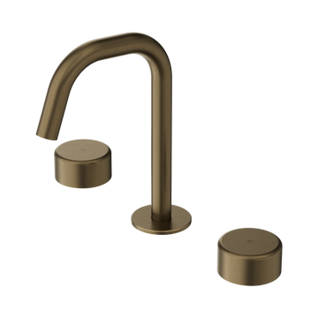 Serenity Basin Set Edge Spout With Metal Handle Tumbled Antique Brass