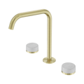 SERENITY BATH/KITCHEN SET EDGE SPOUT WITH CARRARA HANDLE BRUSHED GOLD
