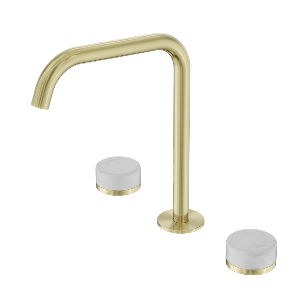 SERENITY BATH/KITCHEN SET EDGE SPOUT WITH CARRARA HANDLE BRUSHED GOLD