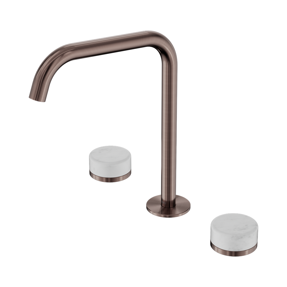 SERENITY BATH/KITCHEN SET EDGE SPOUT WITH CARRARA HANDLE BRUSHED BRONZE