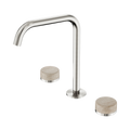 SERENITY BATH/KITCHEN SET EDGE SPOUT WITH ROME TRAVERTINE HANDLE BRUSHED NICKEL