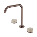 SERENITY BATH/KITCHEN SET EDGE SPOUT WITH ROME TRAVERTINE HANDLE BRUSHED BRONZE