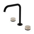 SERENITY BATH/KITCHEN SET EDGE SPOUT WITH ROME TRAVERTINE HANDLE MATTE BLACK