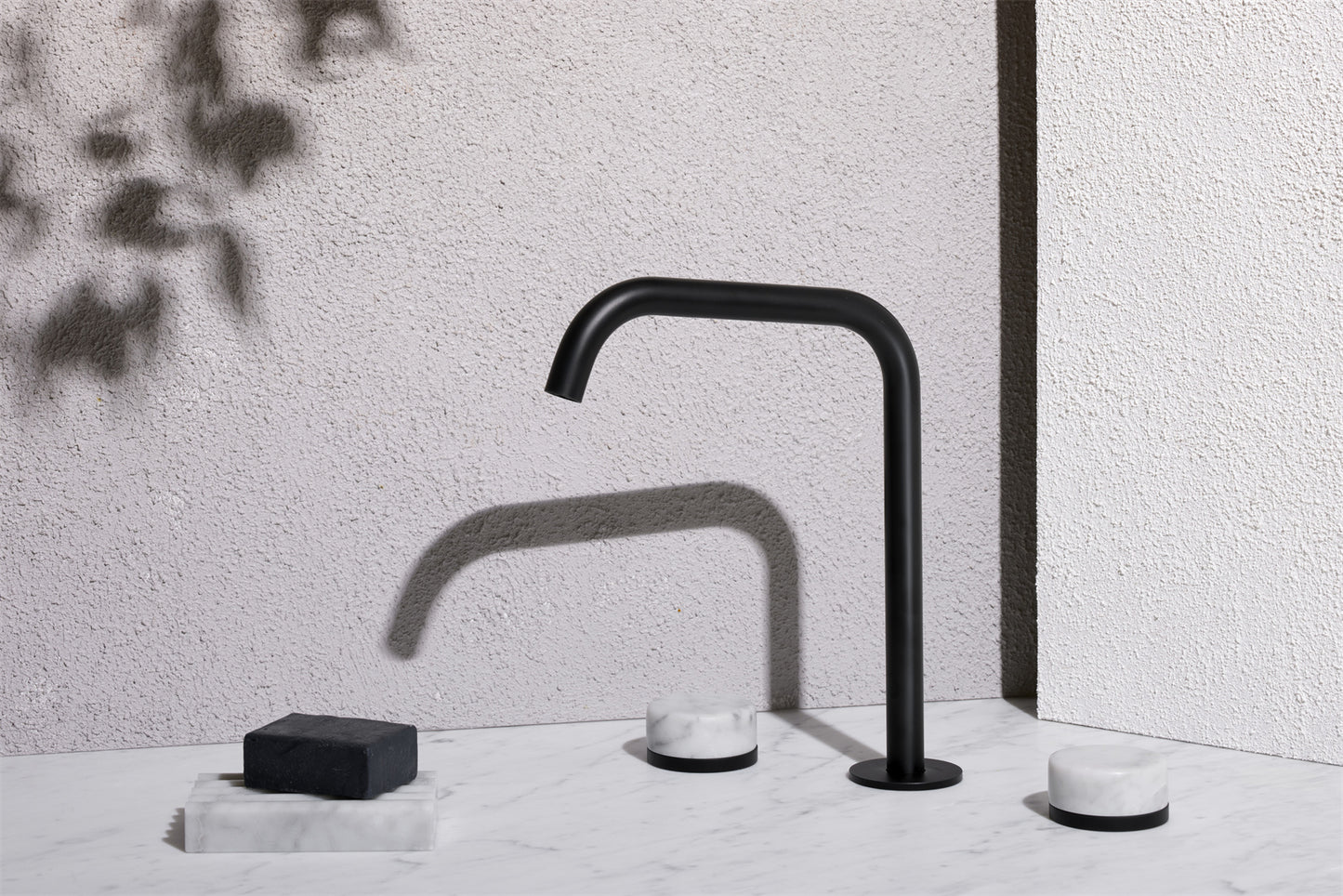SERENITY BATH/KITCHEN SET EDGE SPOUT WITH ARABESCATO CORCHIA HANDLE MATTE BLACK