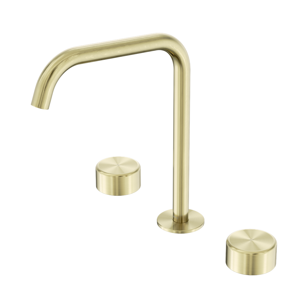 SERENITY BATH/KITCHEN SET EDGE SPOUT WITH METAL HANDLE BRUSHED GOLD